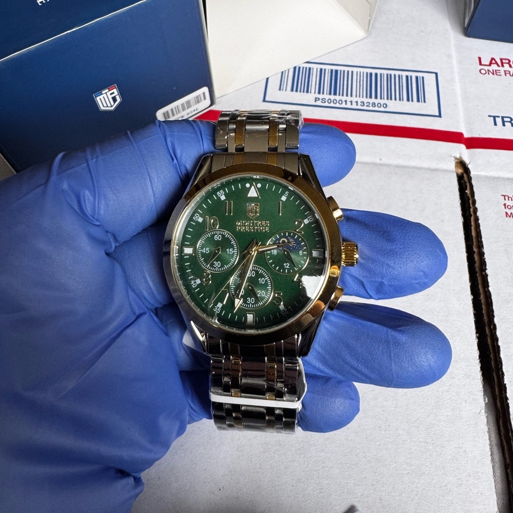 Invicta Green Dial Silver Band Watch